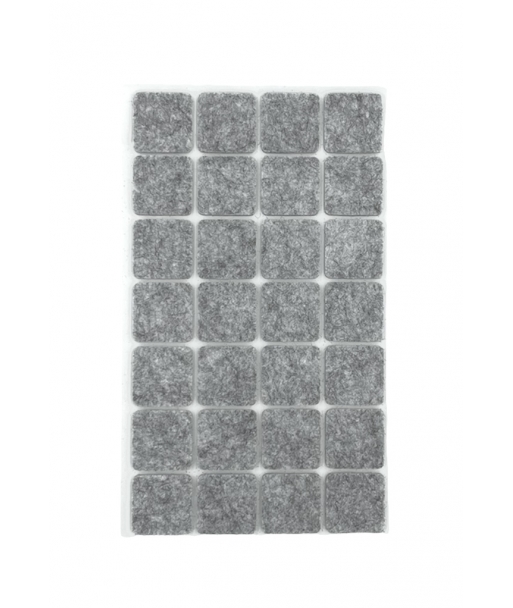 Podkładki filcowe samoprzylepne szare kwadrat 20x20mm JX321 op. 28 szt