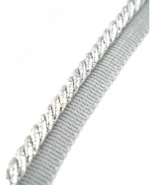 Sznurek ozdobny z wypustką 8mm brokatowy srebrny JX12419